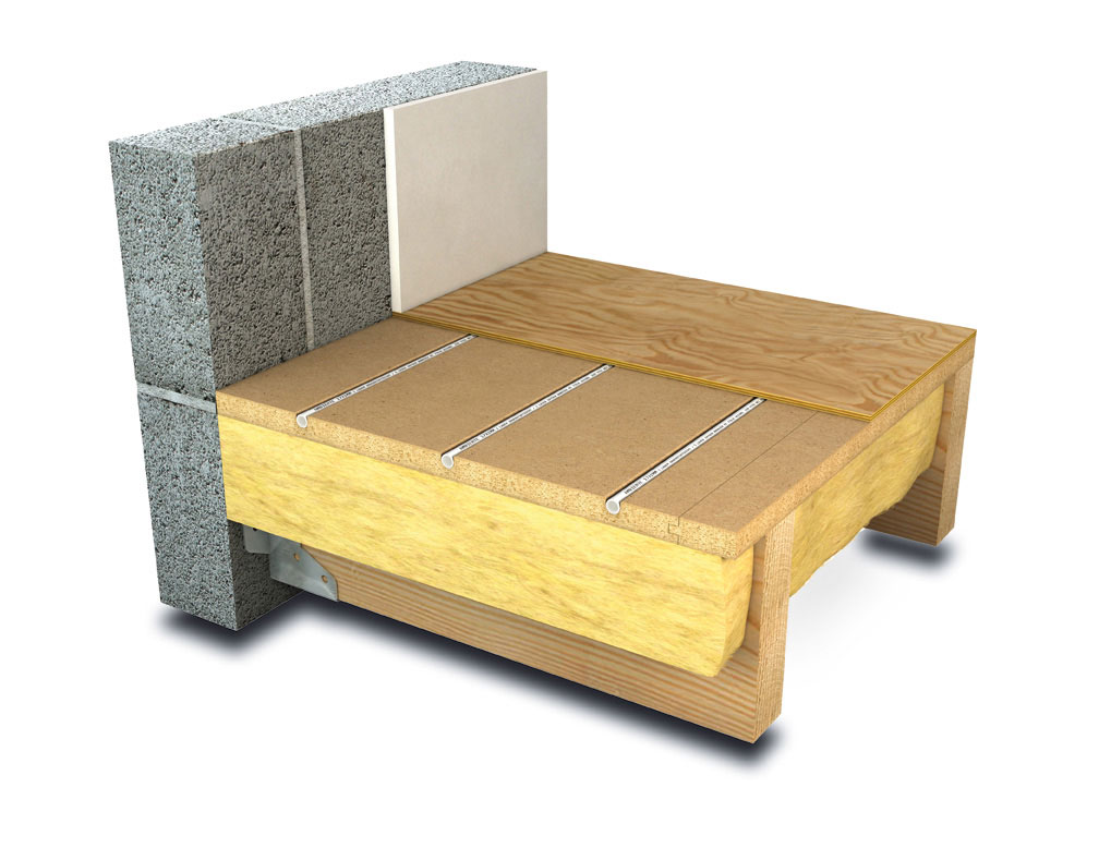 Joisted floor underfloor heating system diagram