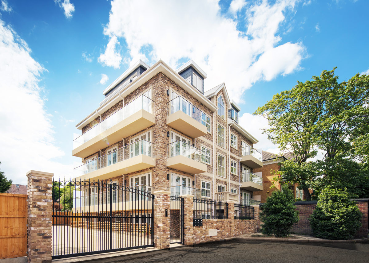 Jasmine Court Apartment Building In Southgate With Closed Gates