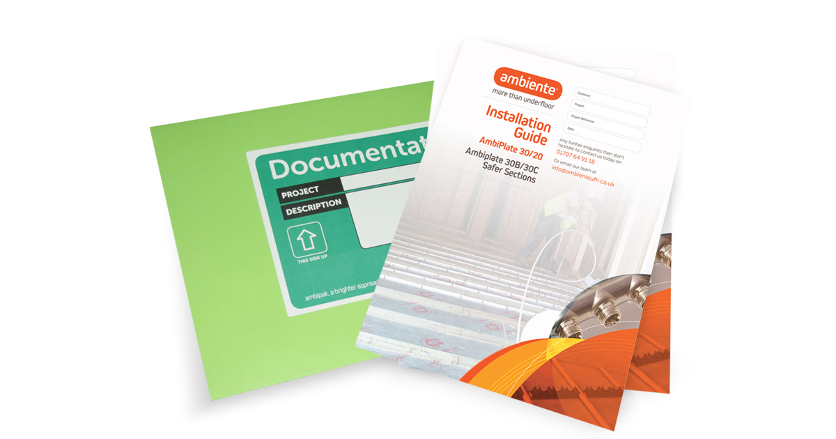 Ambiente installation guides for underfloor heating.