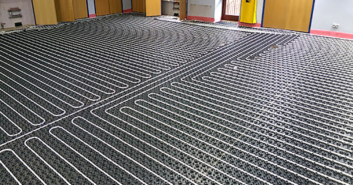 white ufh pipe during installation project
