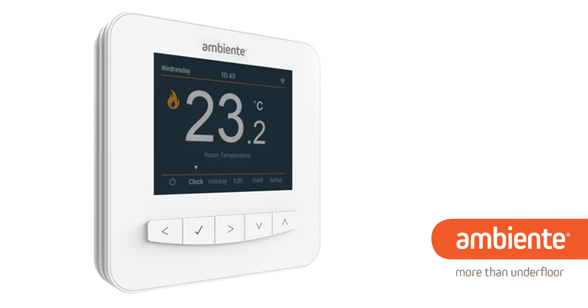 white thermostat showing 23 degrees
