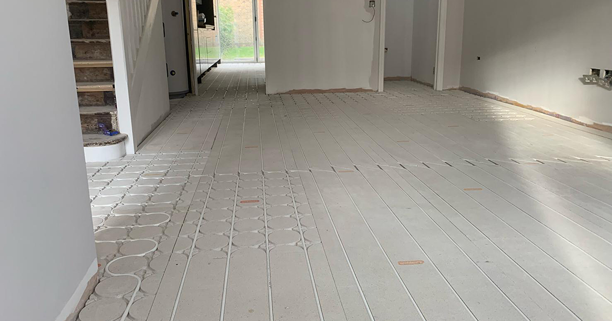 new build underfloor heating installation