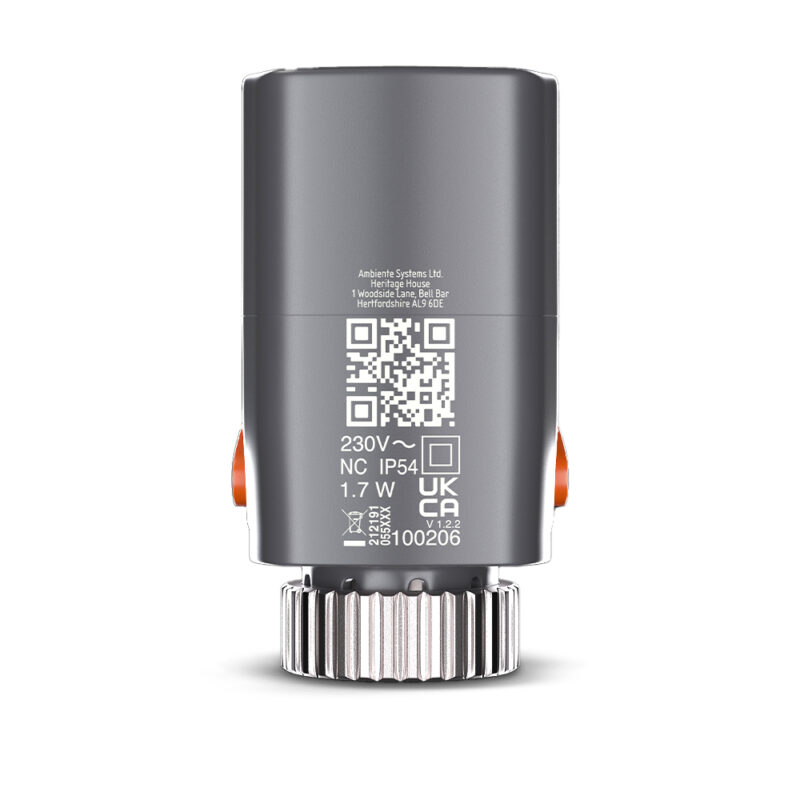 AmbiEgo 230V self-balancing manifold actuator with AI for underfloor heating systems