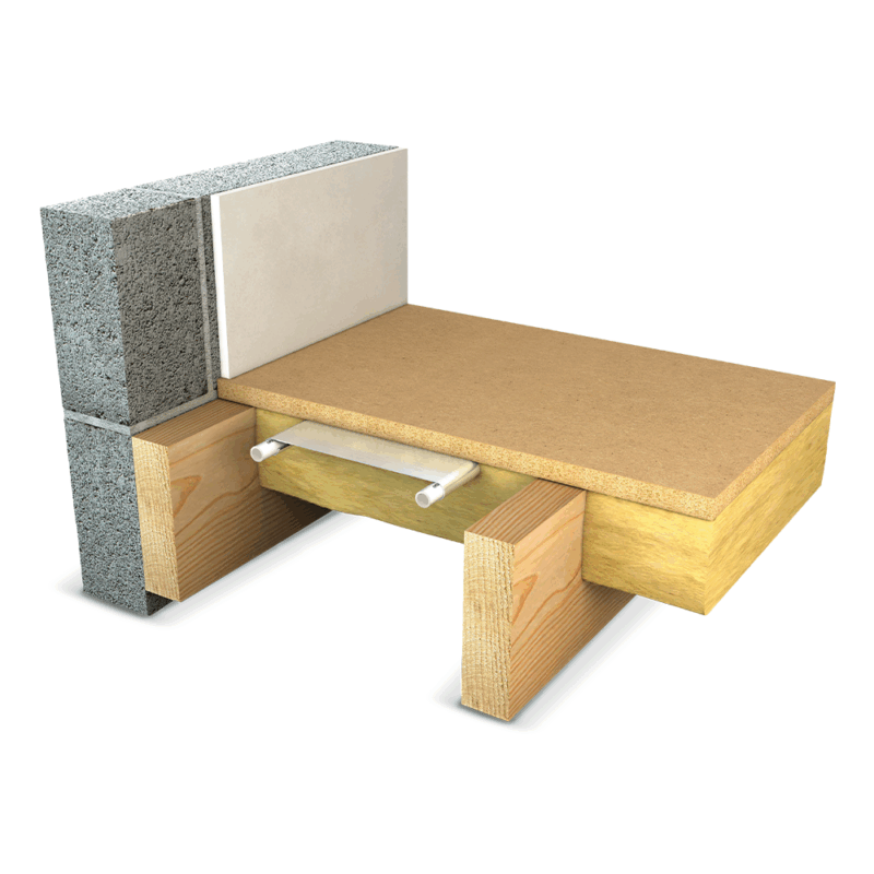 UnderPlate aluminium diffuser plate for under-joist underfloor heating retrofit installation
