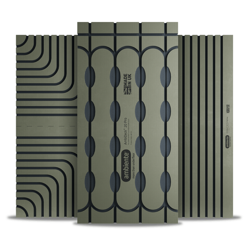 AmbiDeck 20 Pro underfloor heating panels – standard, highway, and corner boards