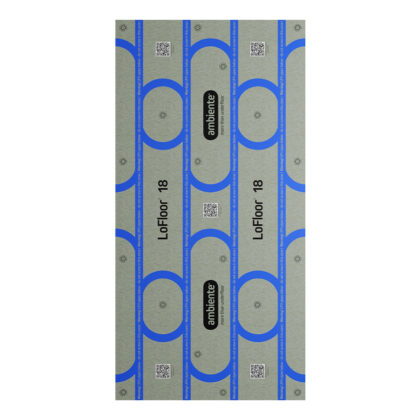 LoFloor® 18 top panel 1200mm x 600mm x 6mm with aluminium foil and printed pipe layout for suspended floor UFH